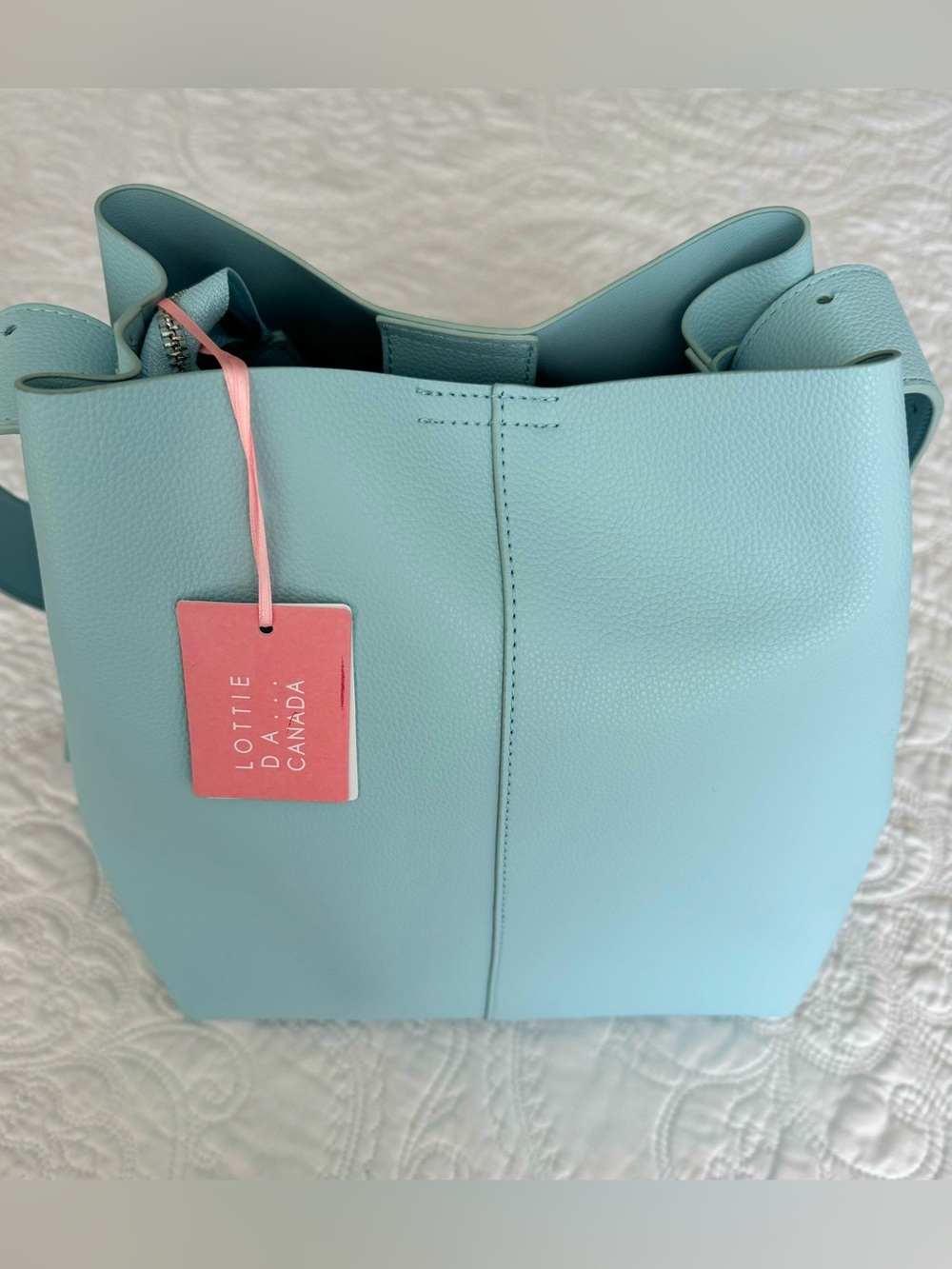 Jeanne Lottie Handbag Collection- Aqua Blue Bucket Bag